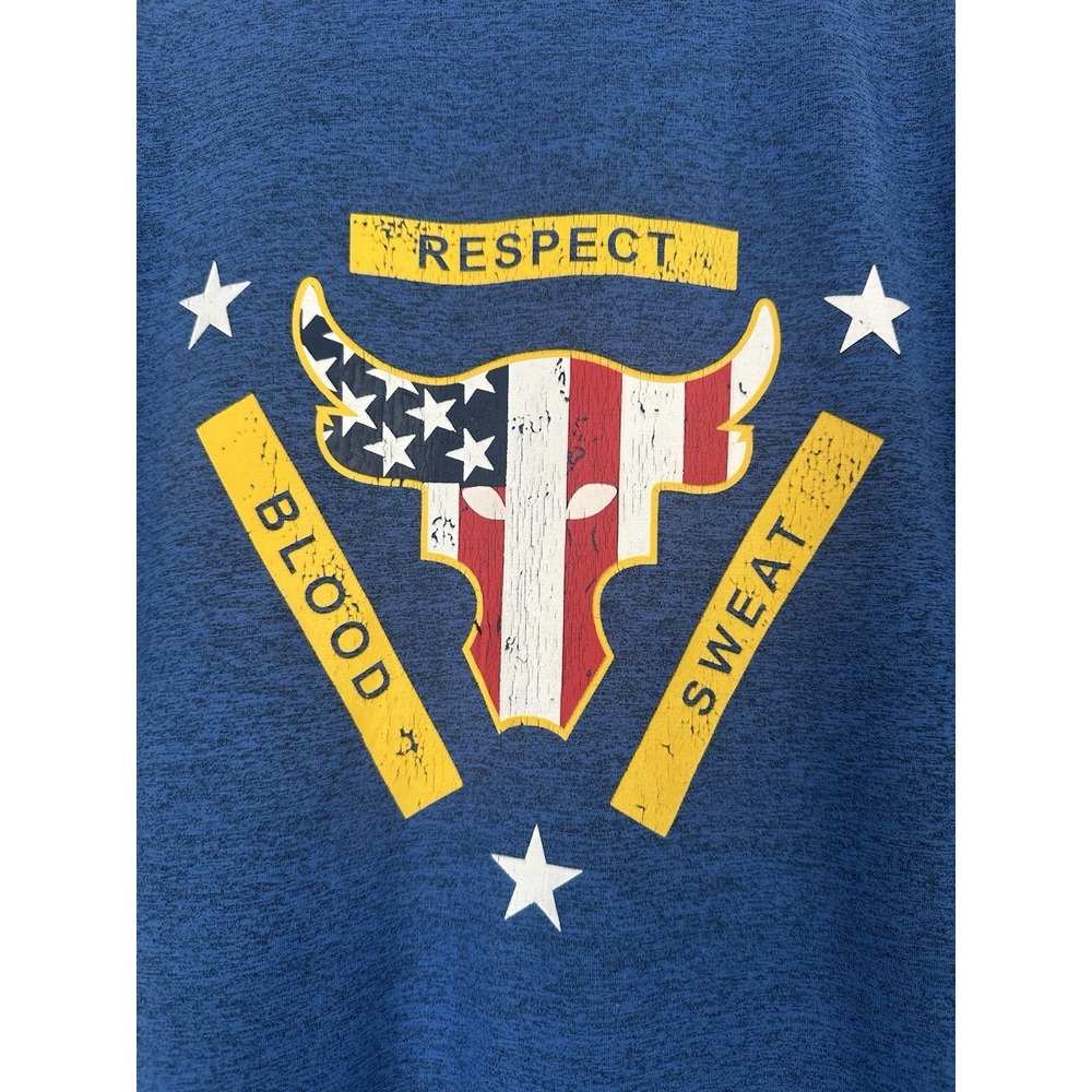 Under Armour Project Rock Blue Graphic Print Men's Short Sleeve T-Shirt Size L - Picture 5 of 10